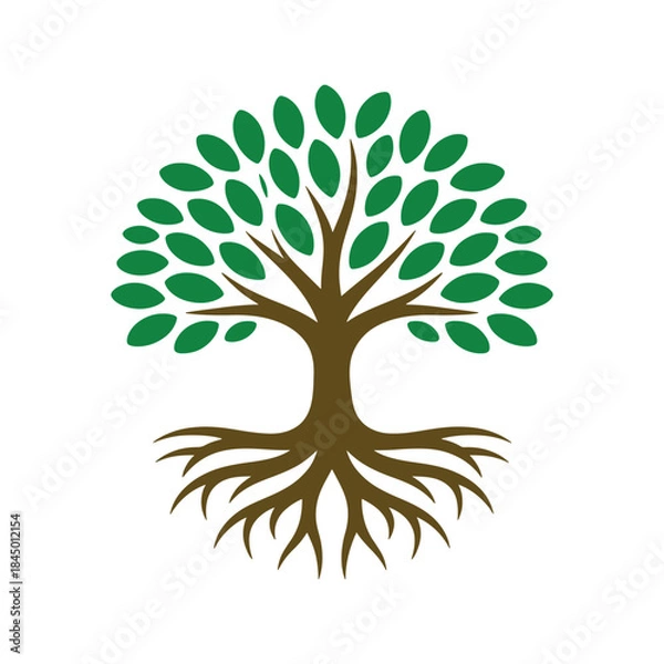 Obraz Minimal tree silhouette clean vector logo