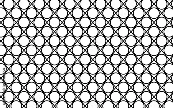 Obraz geometric circle and diamond seamless pattern.