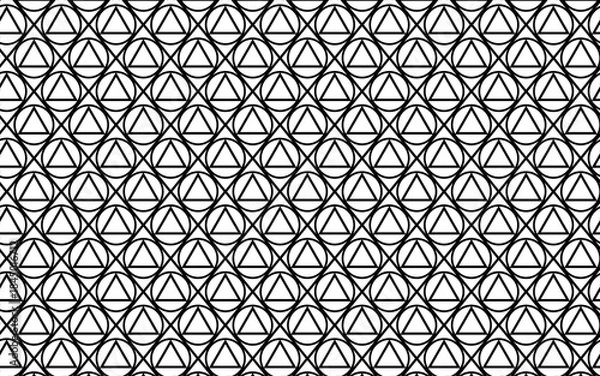 Obraz geometric circle with triangle and diamond seamless pattern, seamless geometric pattern