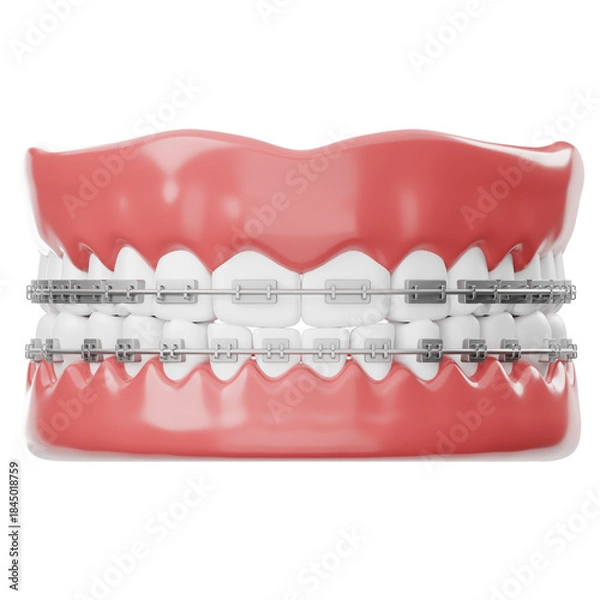 Obraz Dental Model with Braces on Teeth