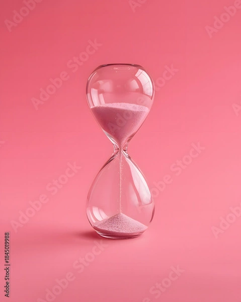 Obraz hourglass on pink background