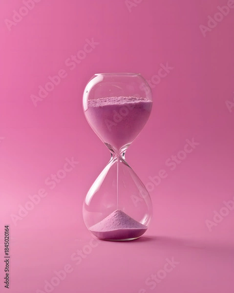 Obraz hourglass on red background