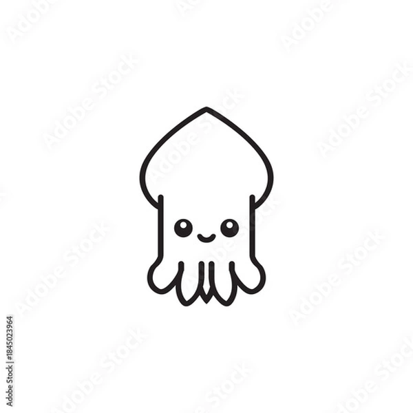 Obraz Flat vector squid logo template
