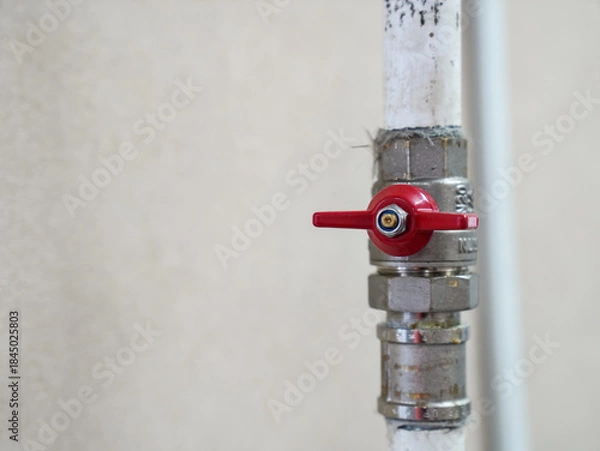 Obraz Heating riser. Heating valve is turned off.