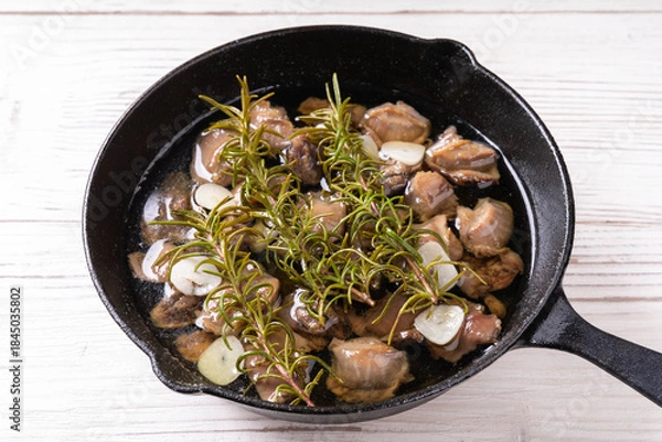 Obraz 砂肝のコンフィ（ガーリックスライス）