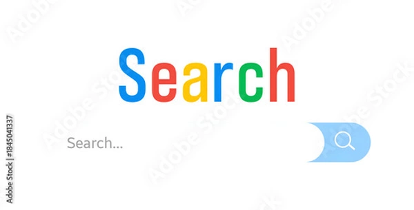 Fototapeta Colorful Search Bar Interface With Modern Web UI Design transparent background