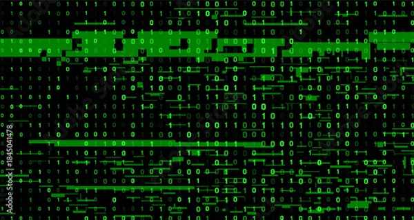 Obraz Digital Binary Code 0 and 1  Glitch Technology Background