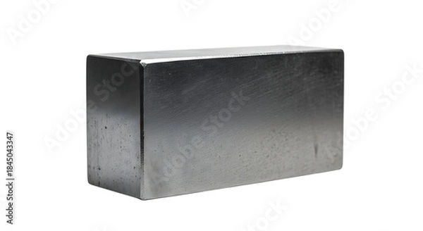 Obraz Smooth metal block on white background