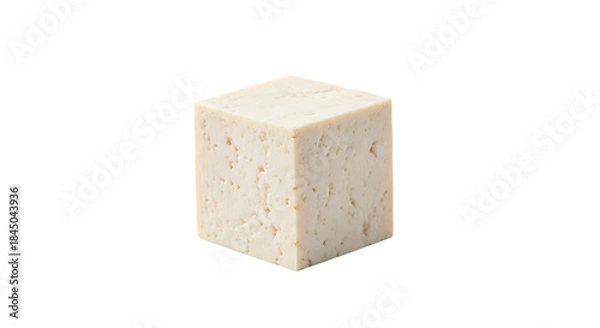 Obraz Cube of tofu on white background