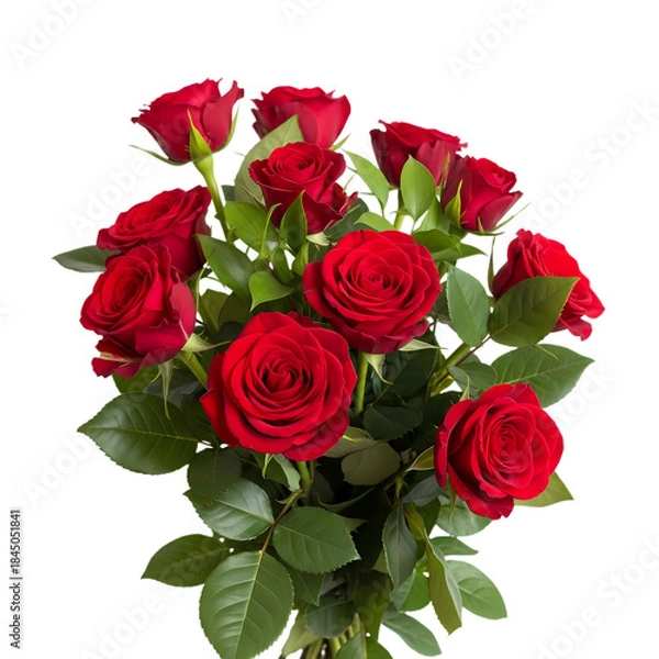 Obraz bouquet of red roses on white backgroun