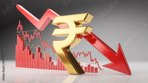 Obraz Falling Indian rupee