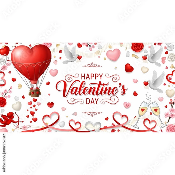 Obraz valentine background with hearts