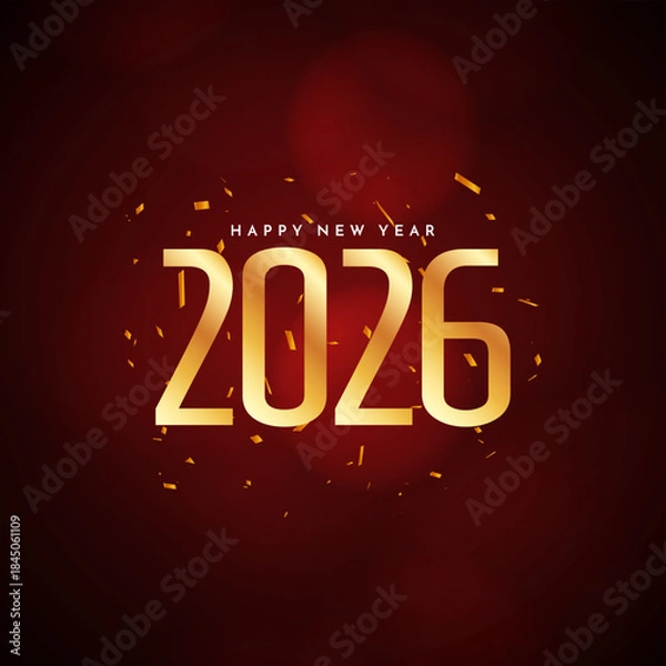 Obraz Happy new year 2026 confetti decorative background