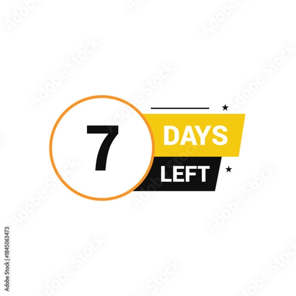Obraz 7 days left Countdown number banner templates time icon vector design