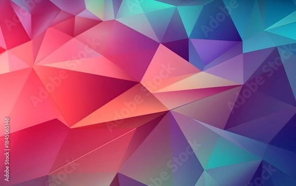 Obraz Vibrant abstract geometric background with colorful gradient polygons