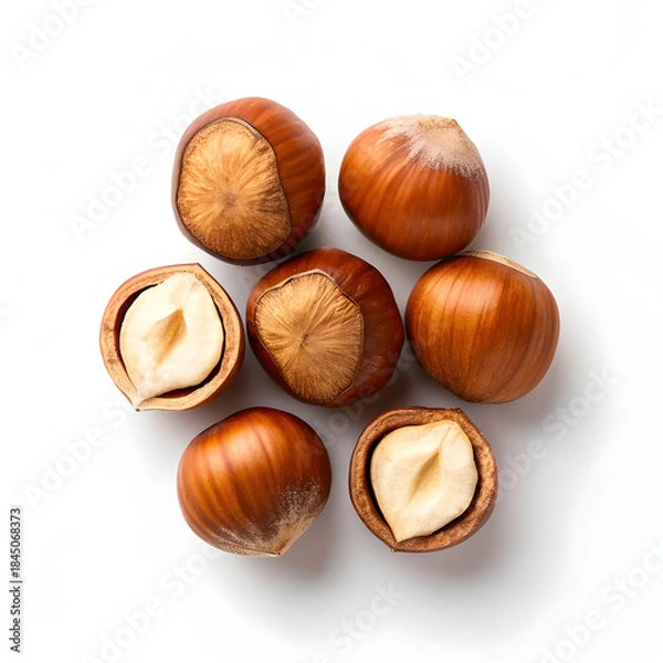 Obraz hazelnuts on white background