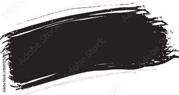 Obraz A black brush stroke on a white background
