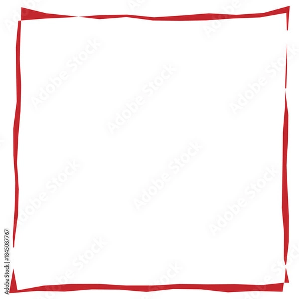 Obraz 手描き風の赤い吹き出し枠イラスト（縦長・白抜き）