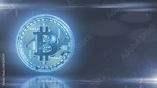 Fototapeta Bitcoin blockchain crypto currency digital encryption network money exchange