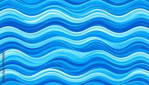 Obraz Serene Blue Waves Abstract Background Design with Wavy Pattern and Texture