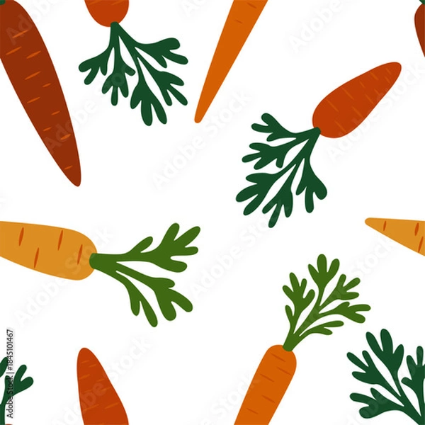 Obraz Seamless vector vegetable pattern for kitchen decor, textile and packaging.