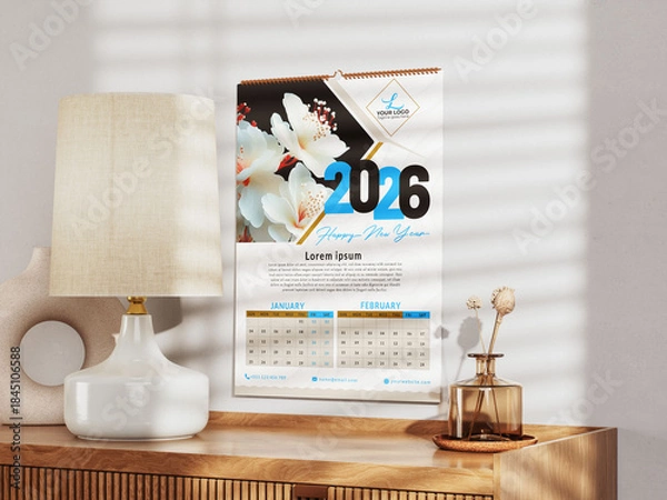 Obraz Simple. Clean. Professional. 2026 Calendar for your perfect branding.