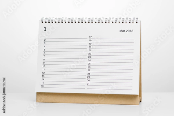 Fototapeta Calendar 2018