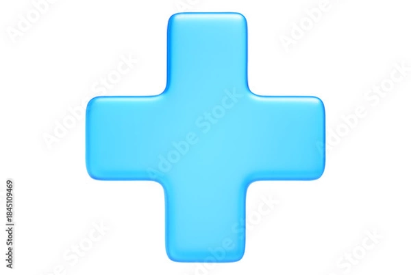 Fototapeta Plus icon with soft glass morphism effect, isolated on a white background