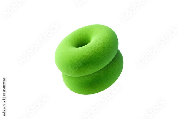 Fototapeta Plush circle shape, perfect for design elements, isolated on a white background