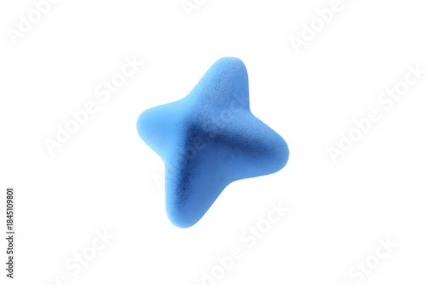 Fototapeta Plush star shape, perfect for design elements, isolated on a white background