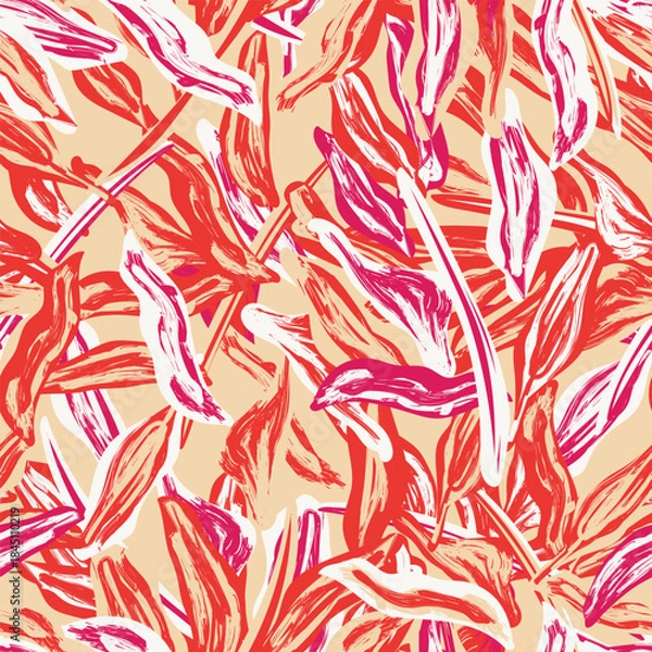 Obraz Pastels Leaf Seamless Pattern Design