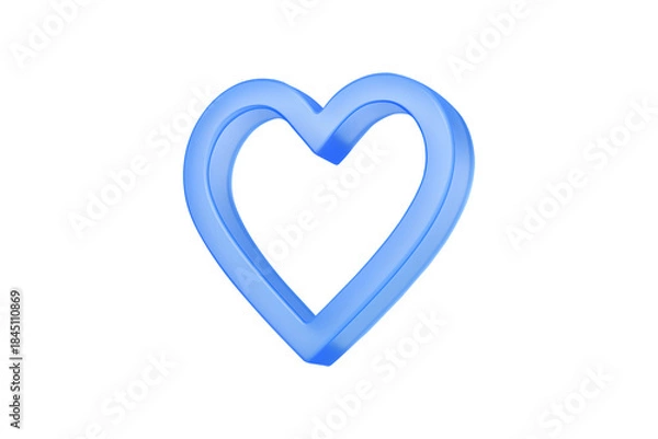 Fototapeta rendered love heart symbol icon, perfect for romantic designs, Valentine's Day promotions, isolated on a white background