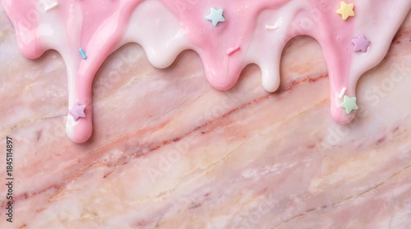 Obraz マーブル模様の溶けたテクスチャー、ピンク色の大理石の背景