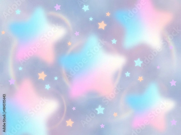 Obraz グラデーションのぼやけた星のポップで可愛いグラフィック背景