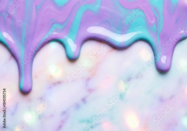 Obraz 紫と青のマーブル模様の液体テクスチャー、カラフルな大理石模様の背景