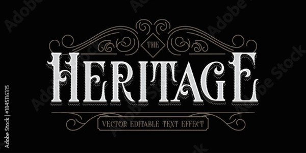 Obraz Vintage Decorative Text Effect - The Heritage