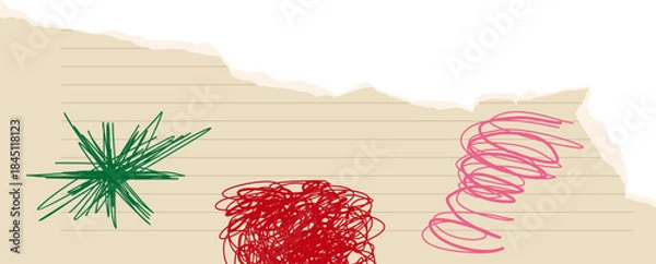 Obraz Rough Scribble Torn Paper Illustration