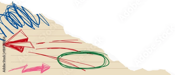 Obraz Rough Scribble Torn Paper Illustration