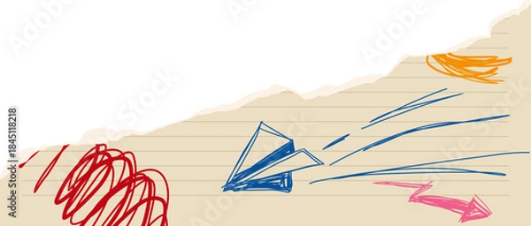 Obraz Rough Scribble Torn Paper Illustration