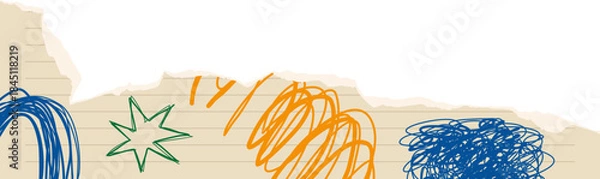 Obraz Rough Scribble Torn Paper Illustration