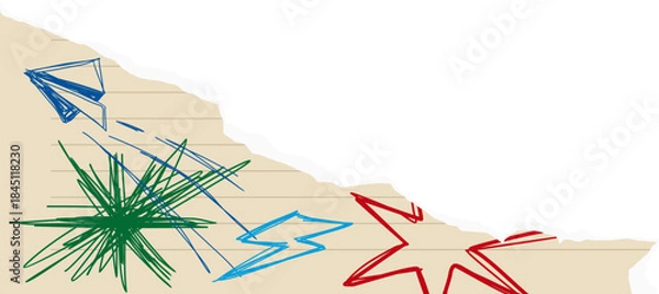 Obraz Rough Scribble Torn Paper Illustration