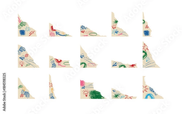 Obraz Rough Scribble Torn Paper Illustration