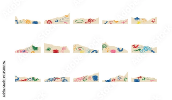 Obraz Rough Scribble Torn Paper Illustration