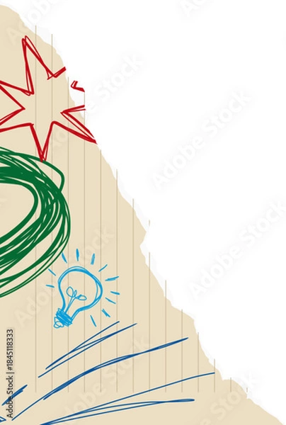 Obraz Rough Scribble Torn Paper Illustration