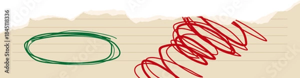 Obraz Rough Scribble Torn Paper Illustration