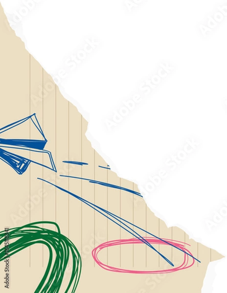 Obraz Rough Scribble Torn Paper Illustration