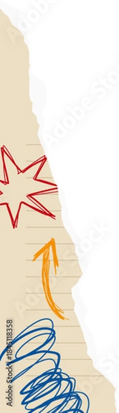 Obraz Rough Scribble Torn Paper Illustration