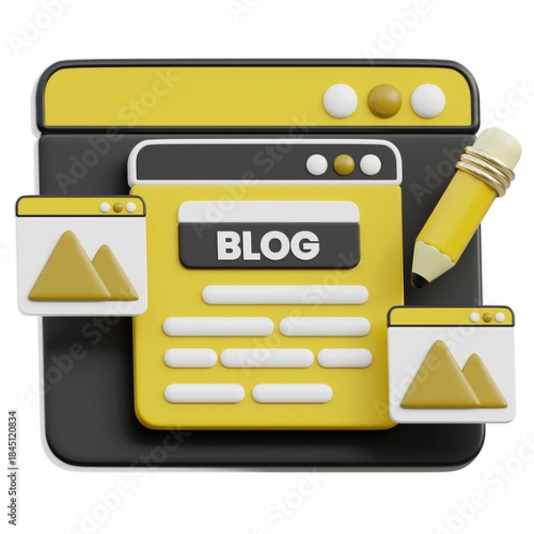 Obraz Blog Page 3D Illustration