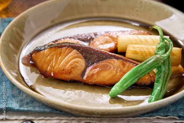 Obraz 鰤（ブリ）の照り焼きの和定食