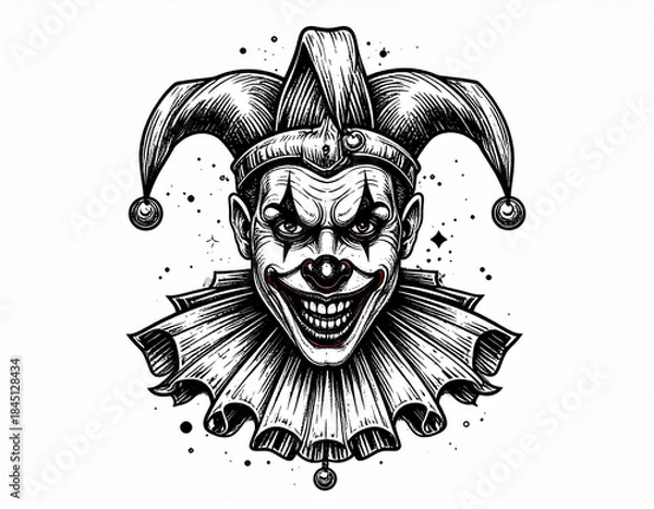 Obraz Joker halloween with a skull vector illustartor image